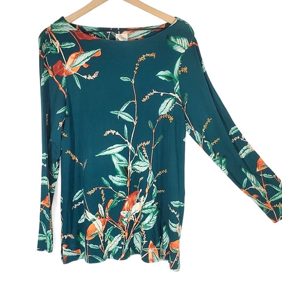 CHICO'S Womans Top Size Med (1) Botantical Print - Picture 1 of 6